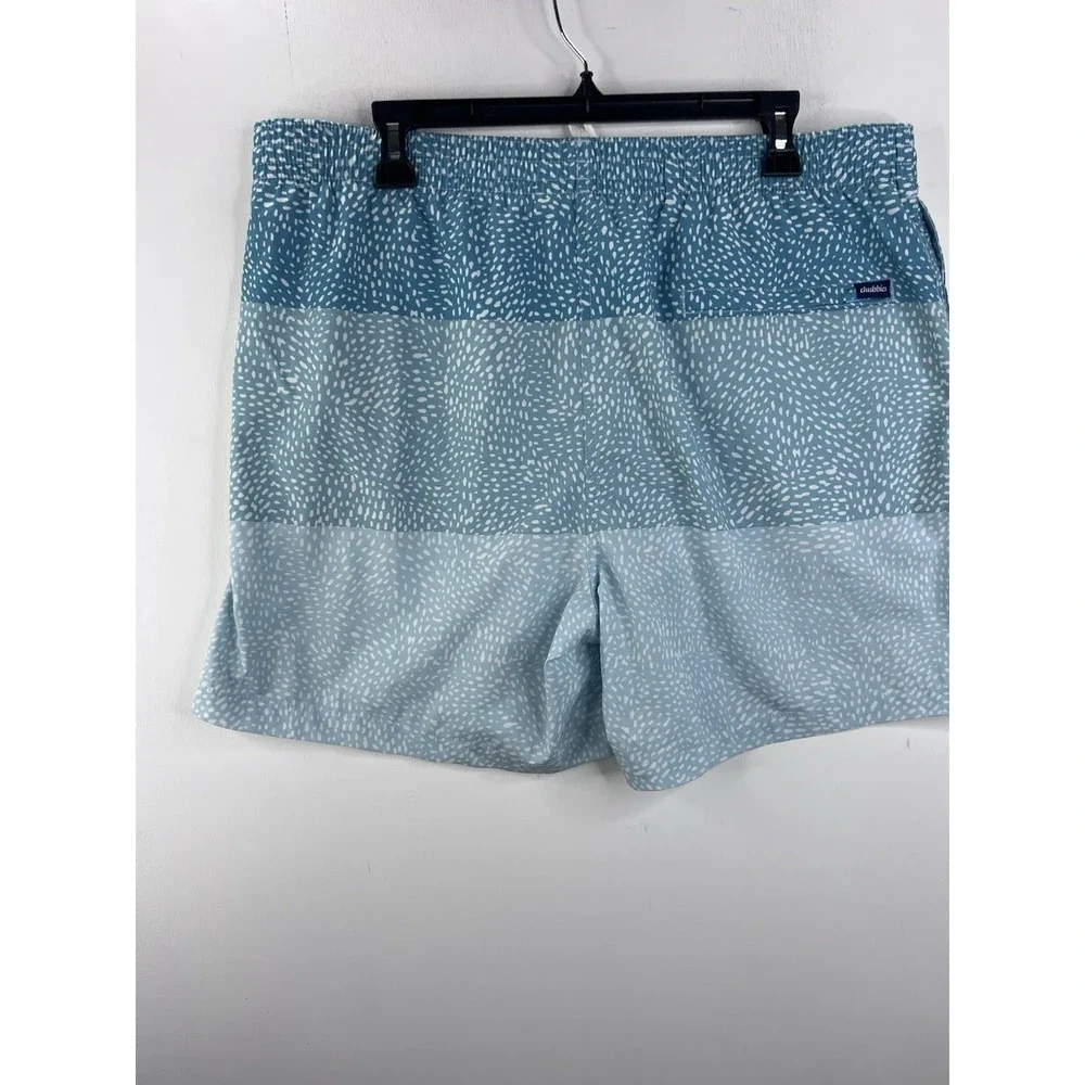 Chubbies Swim Trunks Aqua Geometric Men's 2XL 5.5